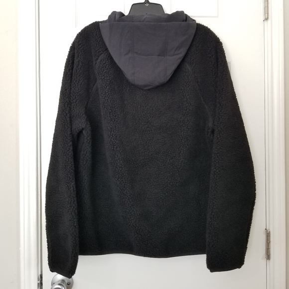 J.CREW Men's Hooded Sherpa Jacket Coat M Black NWT - Picture 8 of 14